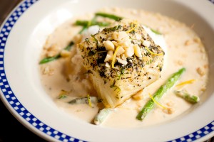 Duke's Chowder House Halibut dish