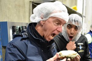 Duke Eating Oyster