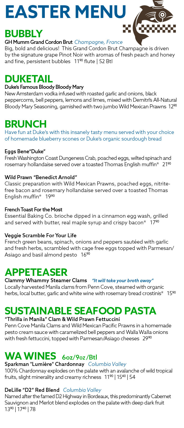 Easter Brunch Menu 2021 Easter Brunch Menu 2021