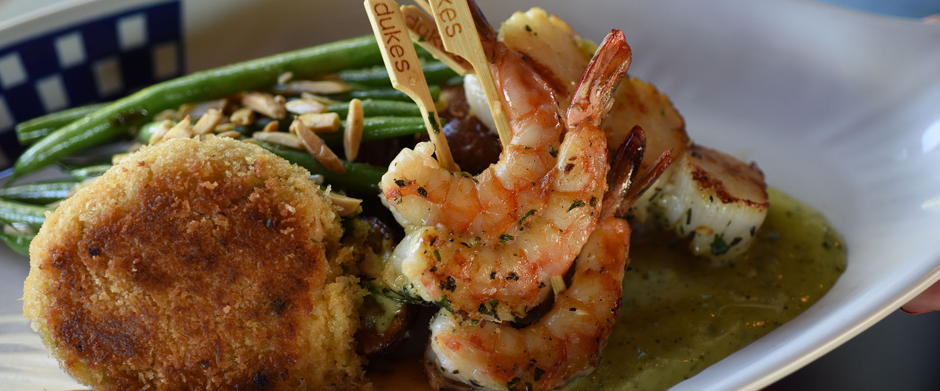 Dukes Seafood Fish Appetizers Dukes Seafood shrimp and crab cake appetizers