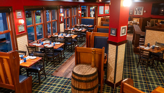 Duke's Seafood West Seattle restaurant interior, restored after water damage 2024